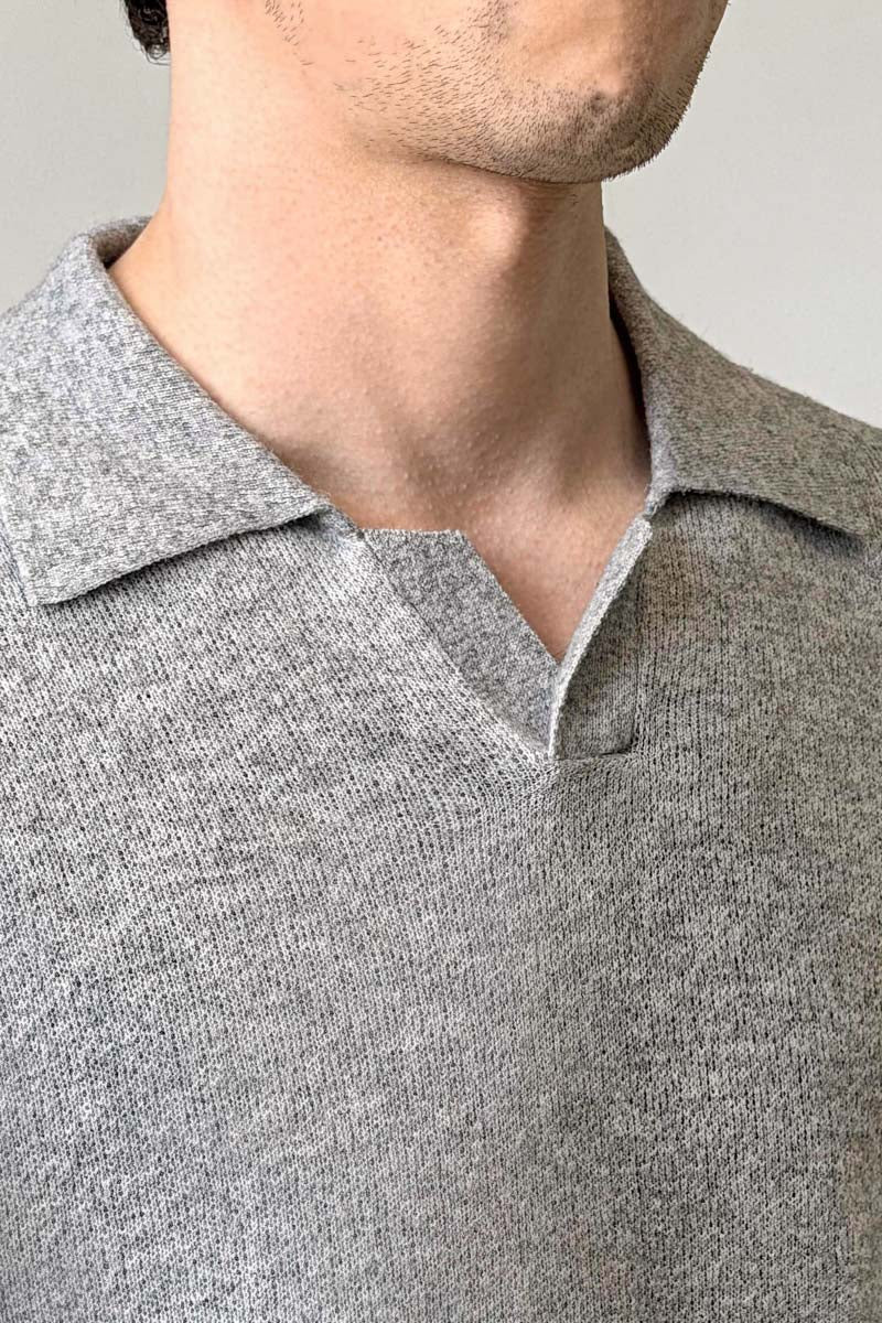 Mayfairloom Silk-Core V-Neck Cashmere Sweater in soft, luxurious knit, shown in a close-up view highlighting the fabric texture.