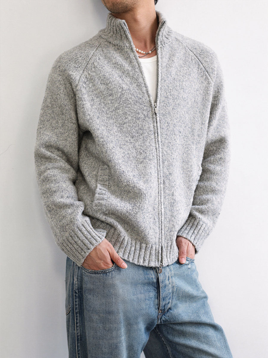 Mayfairloom Tasmania 740 Wool Jacket displayed on a hanger, showcasing its tailored design and textured fabric.