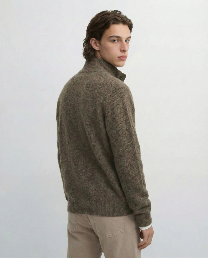 Amberleigh Stand-Collar Knit Cardigan - Mayfairloom