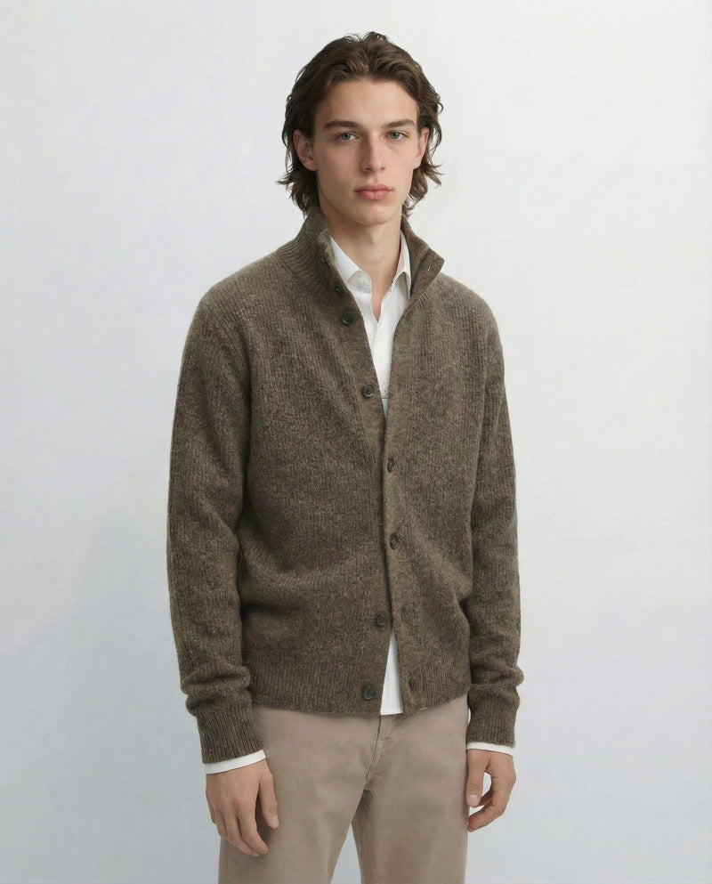 Amberleigh Stand-Collar Knit Cardigan - Mayfairloom