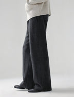 Mayfairloom minimalist wool trousers, sleek and tailored, featuring a clean design and comfortable fit for effortless style.