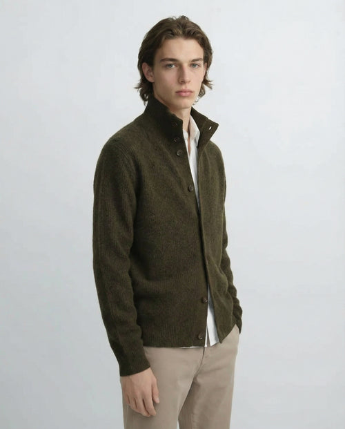 Amberleigh Stand-Collar Knit Cardigan - Mayfairloom