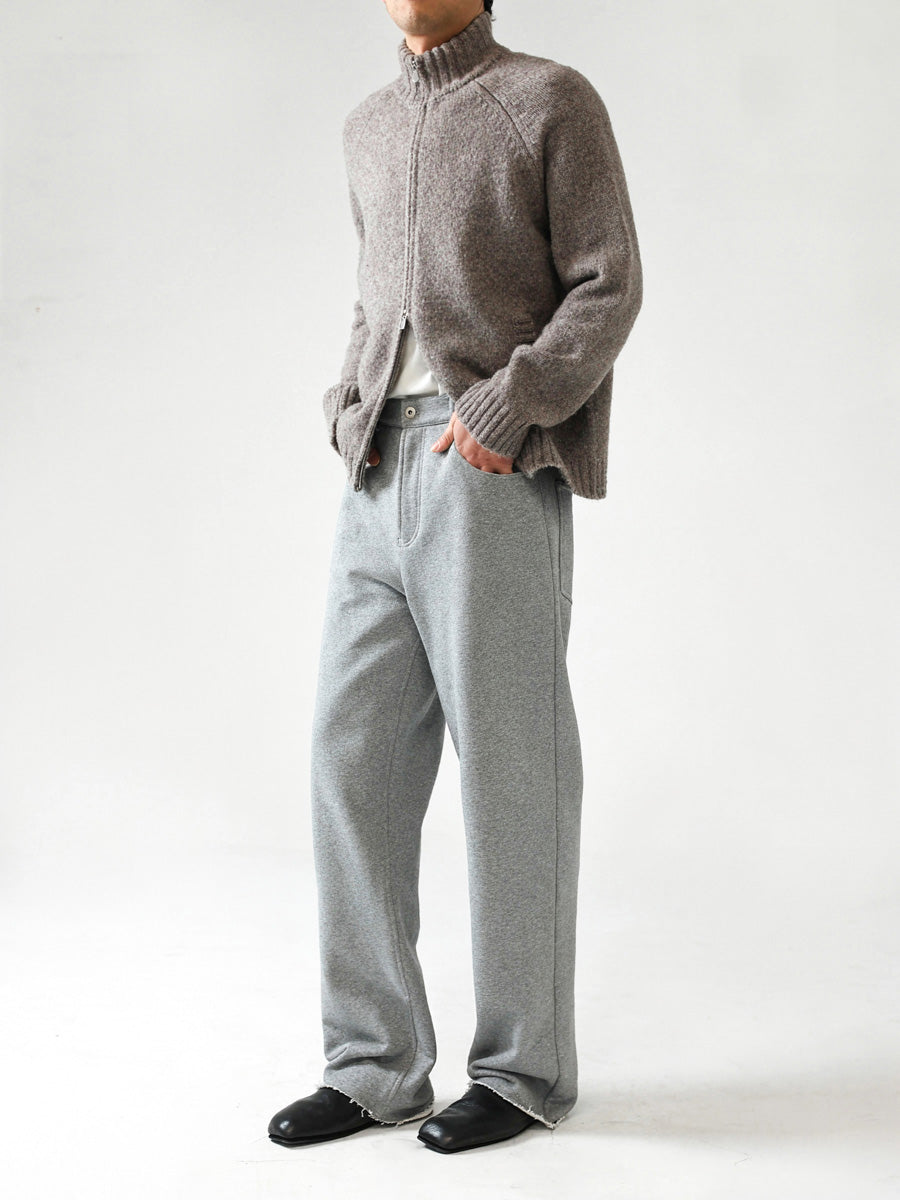 Mayfairloom denim-cut sweatpants made of cotton, showing relaxed fit and casual style with visible stitching and waistband detail.