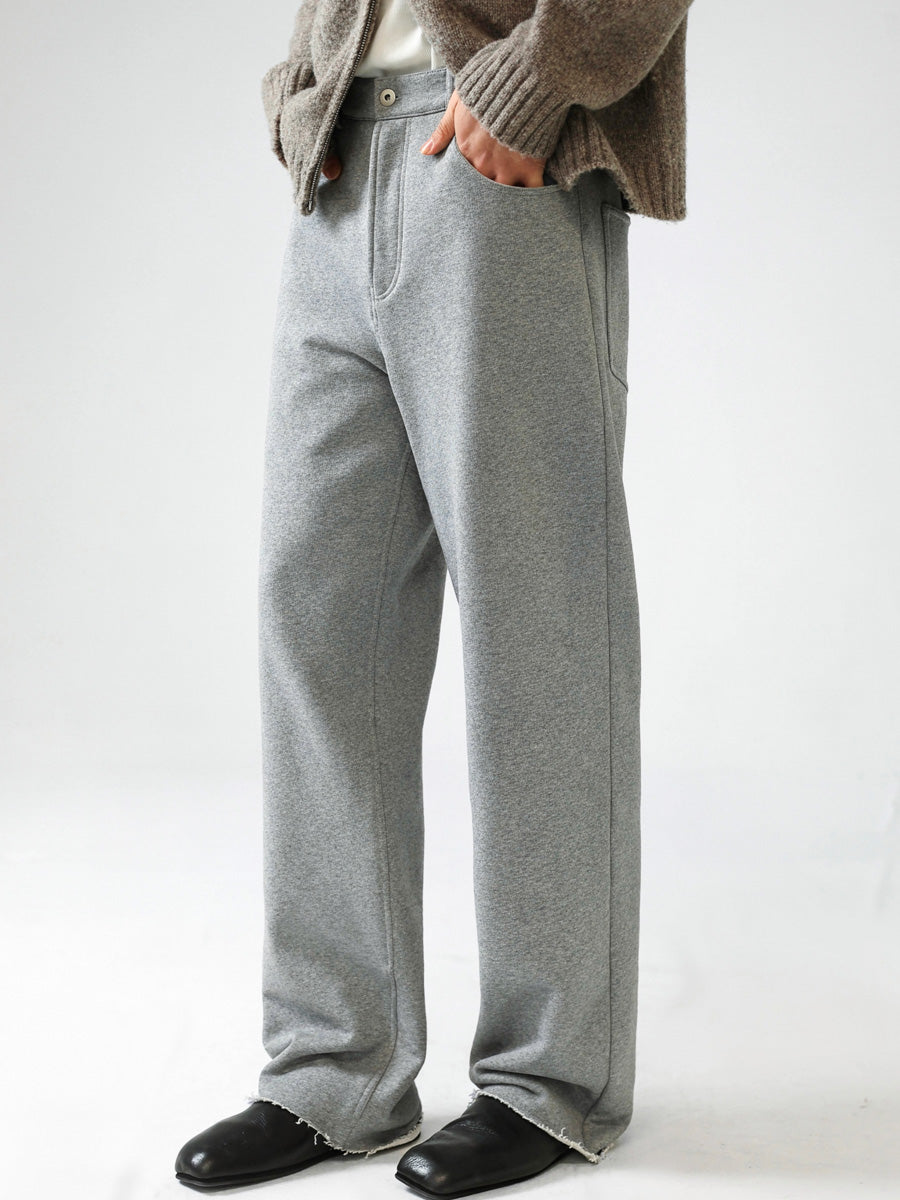 Mayfairloom denim-cut sweatpants in cotton, featuring a relaxed fit with front pockets and distressed detailing.