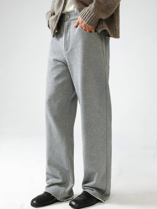 Mayfairloom denim-cut sweatpants in cotton, featuring a relaxed fit with front pockets and distressed detailing.