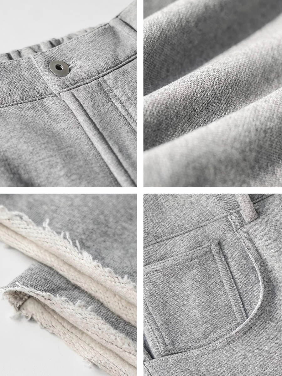 Mayfairloom denim-cut sweatpants made of cotton, showcasing the relaxed fit and stylish design with visible stitching and pockets.