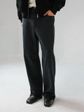 Mayfairloom denim-cut sweatpants made of soft cotton, showing a relaxed fit with visible stitching and side pockets.