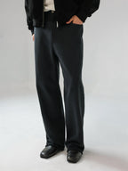 Mayfairloom denim-cut sweatpants made of soft cotton, showing a relaxed fit with visible stitching and side pockets.