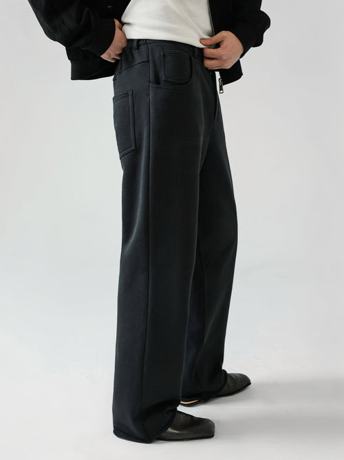 Mayfairloom denim-cut sweatpants in cotton with a relaxed fit and casual style, shown on a model against a neutral background.