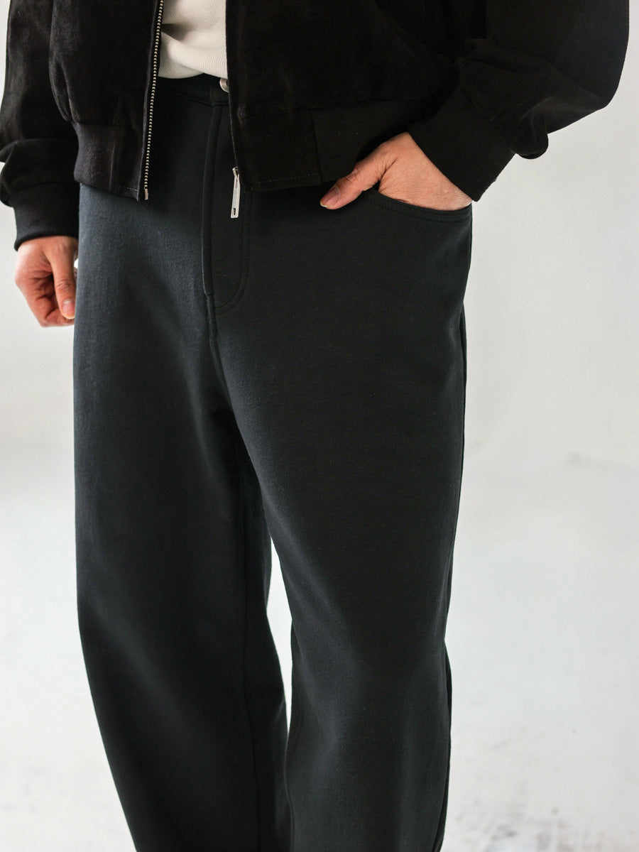 Mayfairloom denim-cut sweatpants made of cotton, featuring a casual relaxed fit with visible stitching and a comfortable waistband.