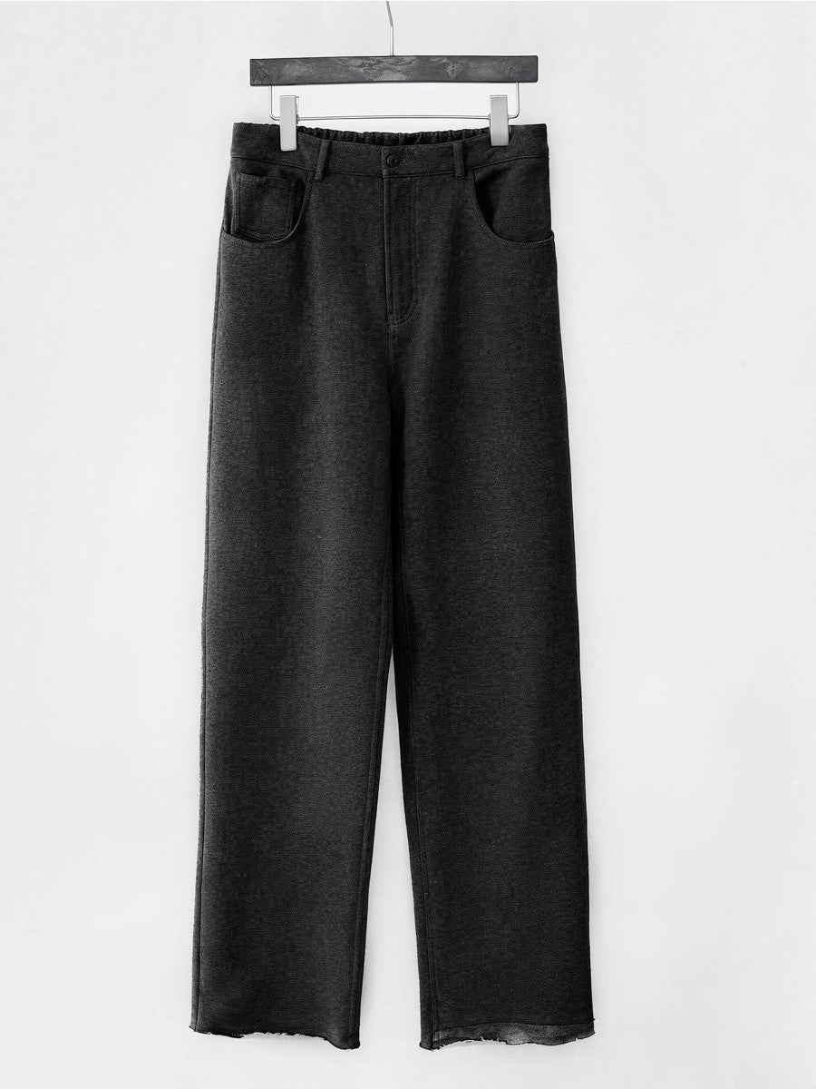 Mayfairloom denim-cut sweatpants made of soft cotton, featuring a relaxed fit and stylish distressed detailing.