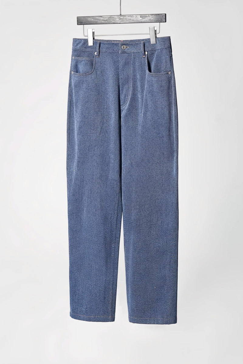 Mayfairloom Neo-Heritage denim jeans in wool, featuring classic fit, blue denim fabric, and detailed stitching.