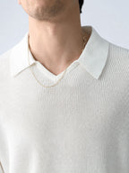 Mayfairloom Gullwing V-Neck Knit Polo shirt in soft knit fabric, featuring a classic V-neck and stylish gullwing detailing.