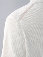 Mayfairloom Gullwing V-Neck Knit Polo shirt in navy featuring a classic collar and textured knit fabric.