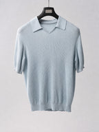 Mayfairloom Gullwing V-Neck Knit Polo shirt in soft knit fabric, featuring a classic V-neck style and tailored fit.
