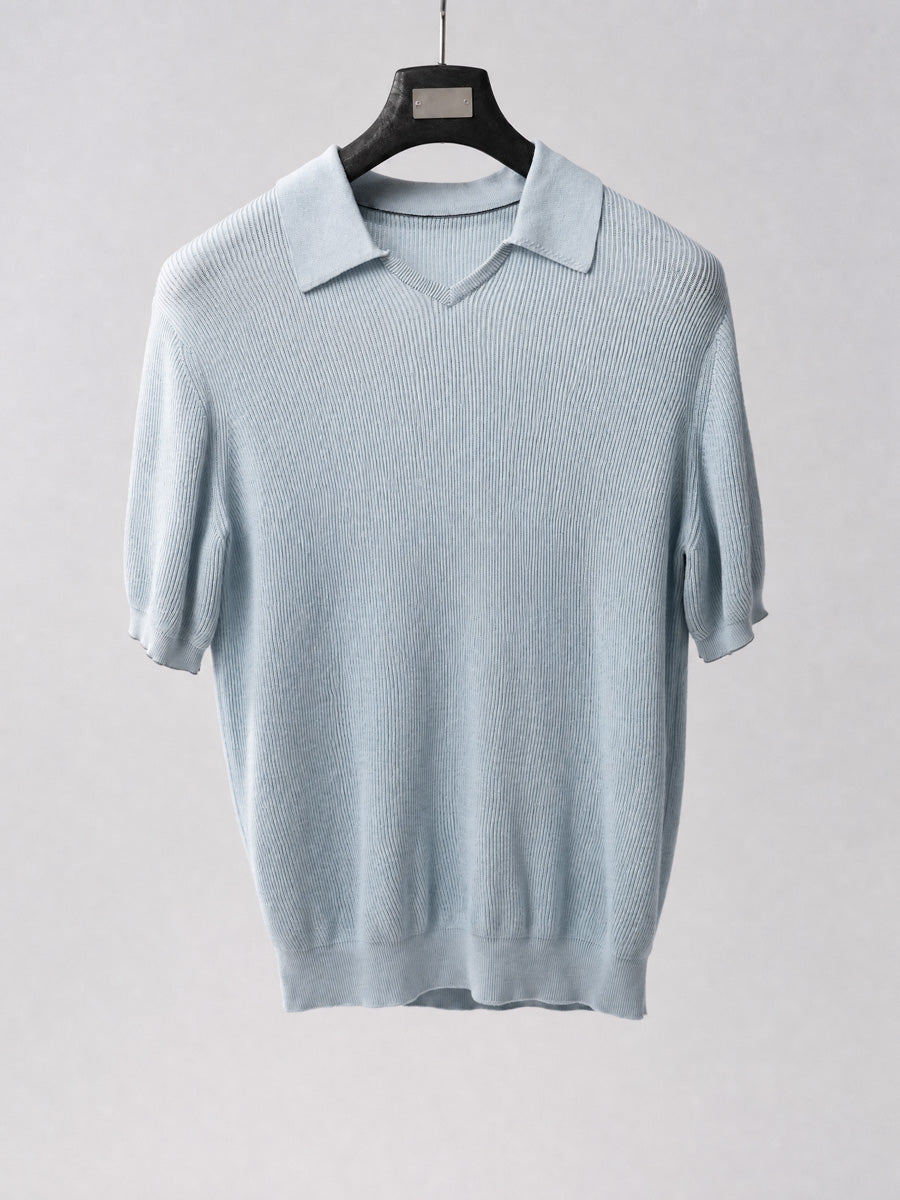 Mayfairloom Gullwing V-Neck Knit Polo shirt in soft knit fabric, featuring a classic V-neck style and tailored fit.