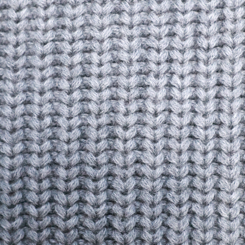 Mayfairloom Belvoir Cardigan V1 in grey, made of 100% cotton, featuring a cozy knit design and front button closure.