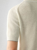 Mayfairloom Bruges Linen Knit Tee displayed flat with a soft, lightweight linen knit fabric and subtle texture.