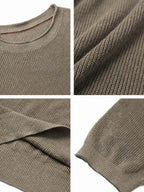 Mayfairloom Bruges Linen Knit Tee displayed on a model, showcasing its relaxed fit and soft linen fabric.