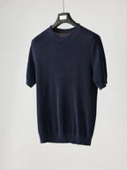 Mayfairloom Bruges Linen Knit Tee shown in natural beige, featuring a relaxed fit and soft linen knit fabric.