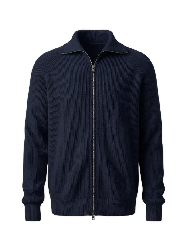 Modal High-Neck Knit Cardigan