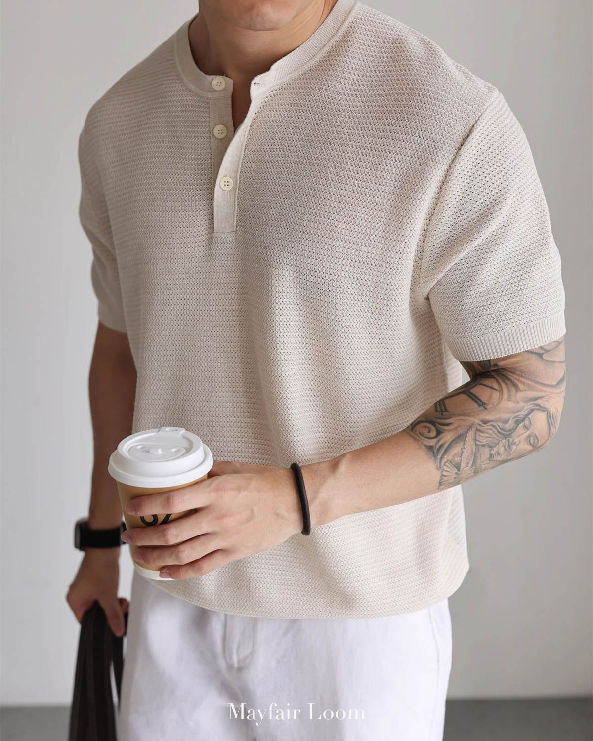 Italian Linen Blend Henley Tee