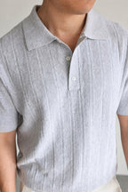 Mayfairloom Marlow Knit Polo shirt in soft fabric, featuring a classic collar and button placket, displayed on a neutral background.