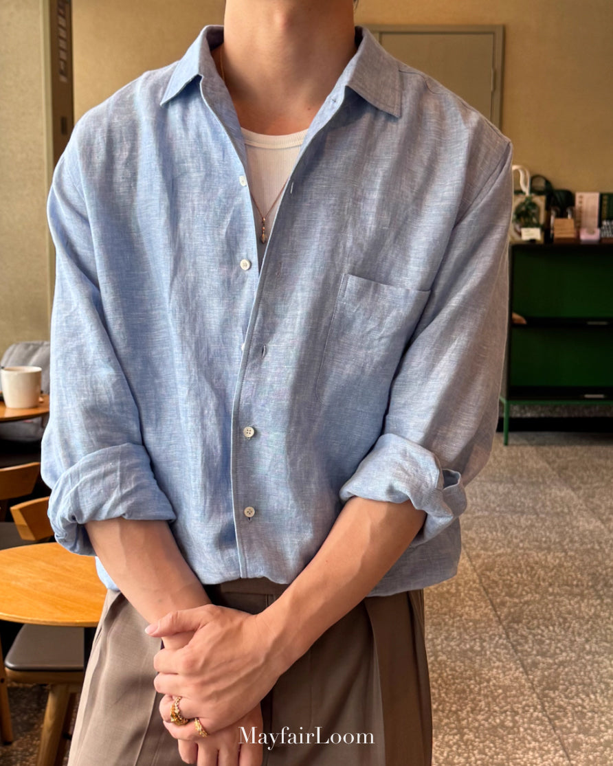 French Normandy Dew-retted 100% Linen Shirt