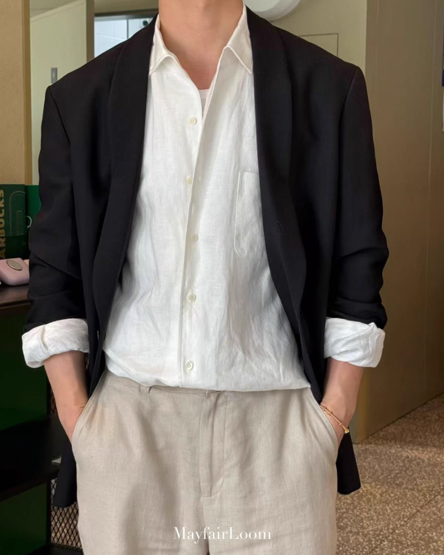 French Normandy Dew-retted 100% Linen Shirt