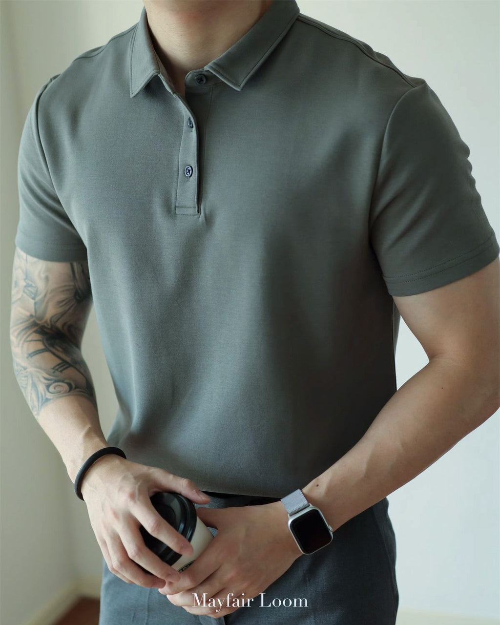 Double-Layer Cotton Polo Shirt