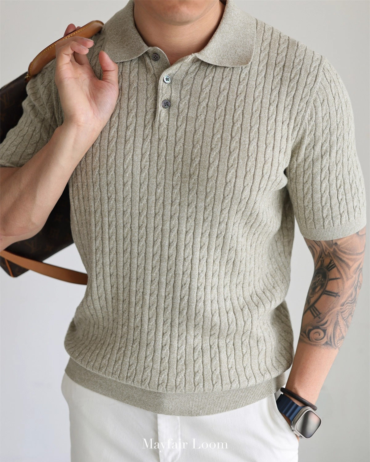 Totnes Cable Knit Polo