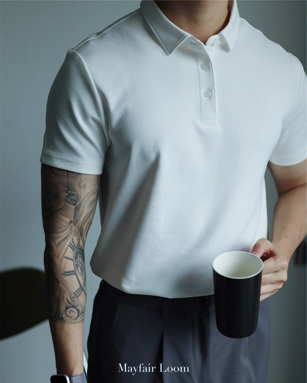 Double-Layer Cotton Polo Shirt