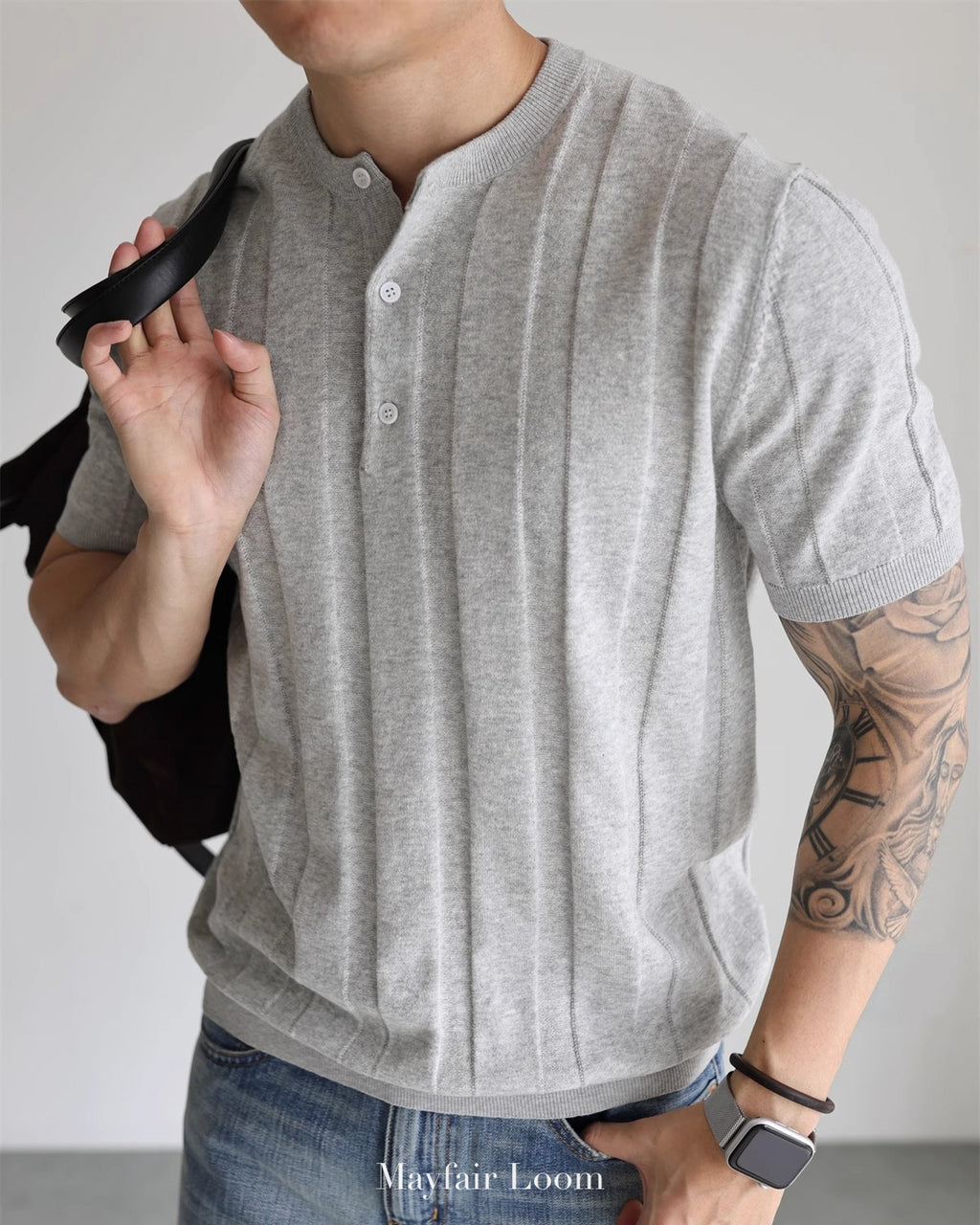 Cranleigh Knitted Henley Tee