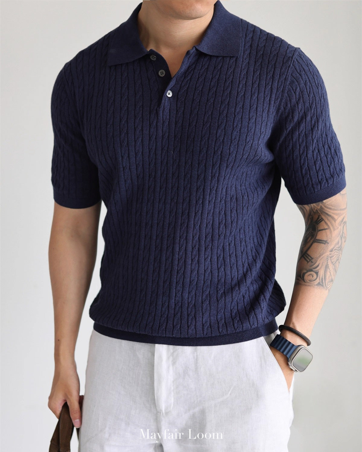 Totnes Cable Knit Polo