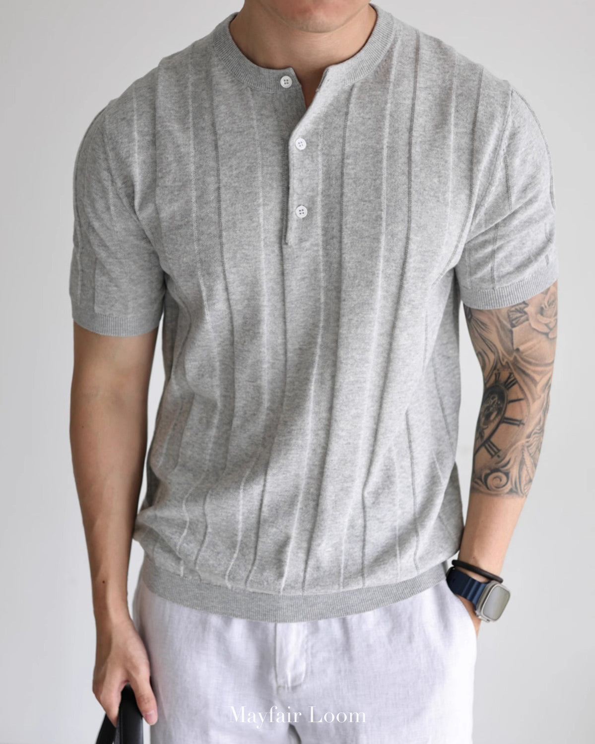 Cranleigh Knitted Henley Tee