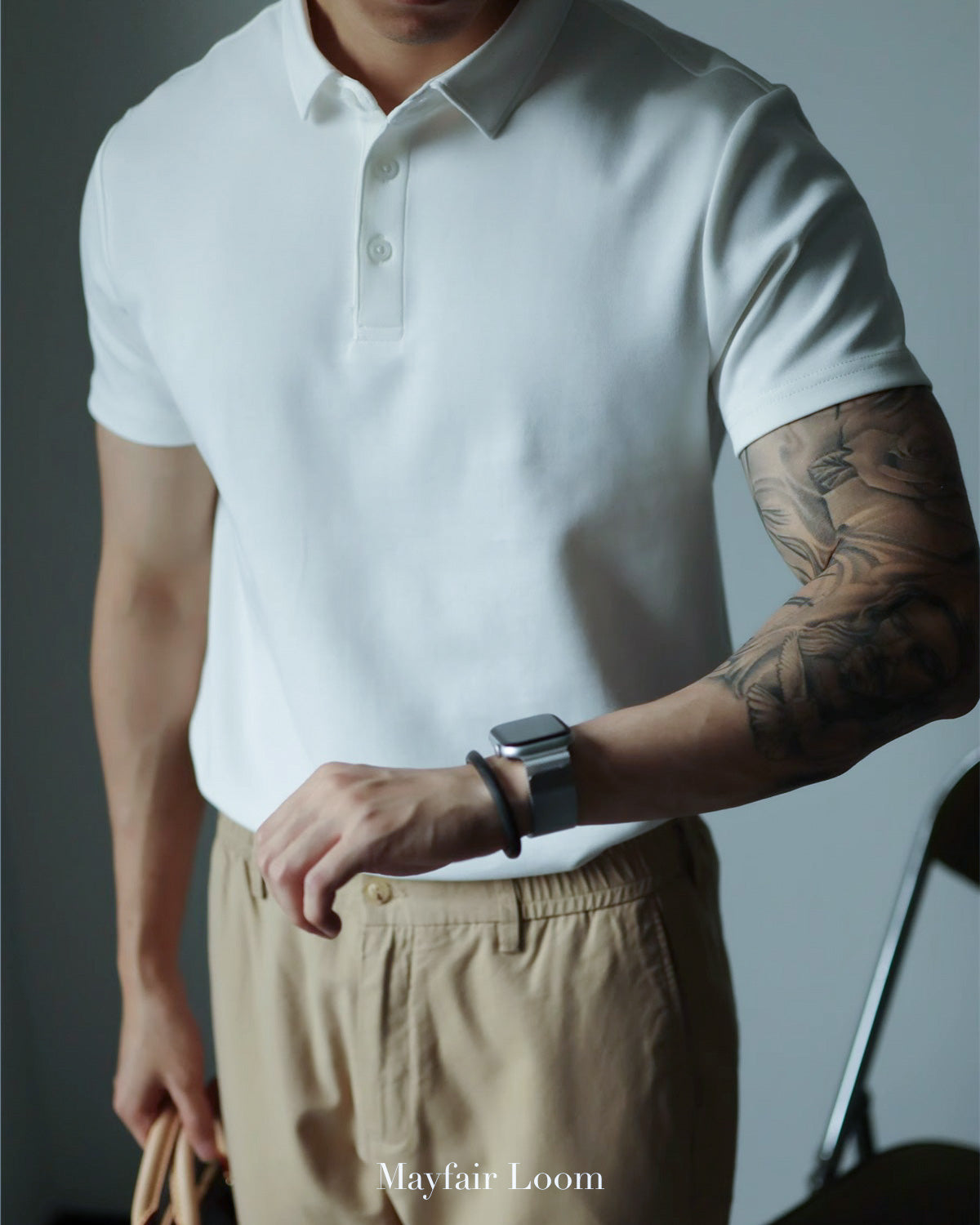 Double-Layer Cotton Polo Shirt