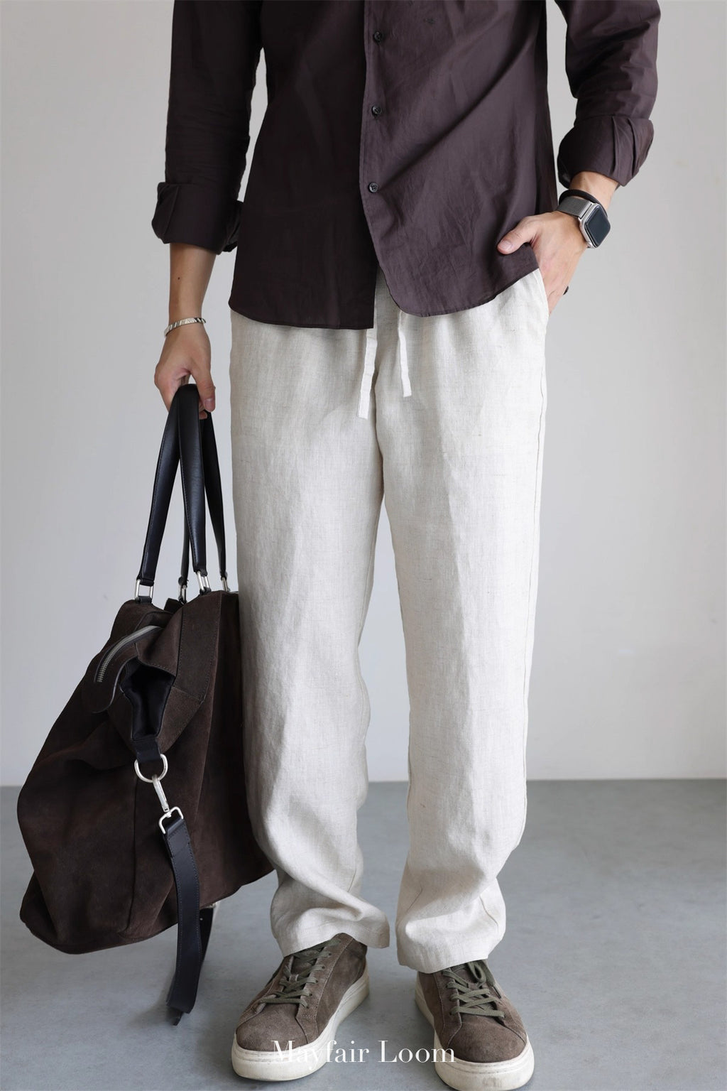 Pure Linen Drawstring Pants