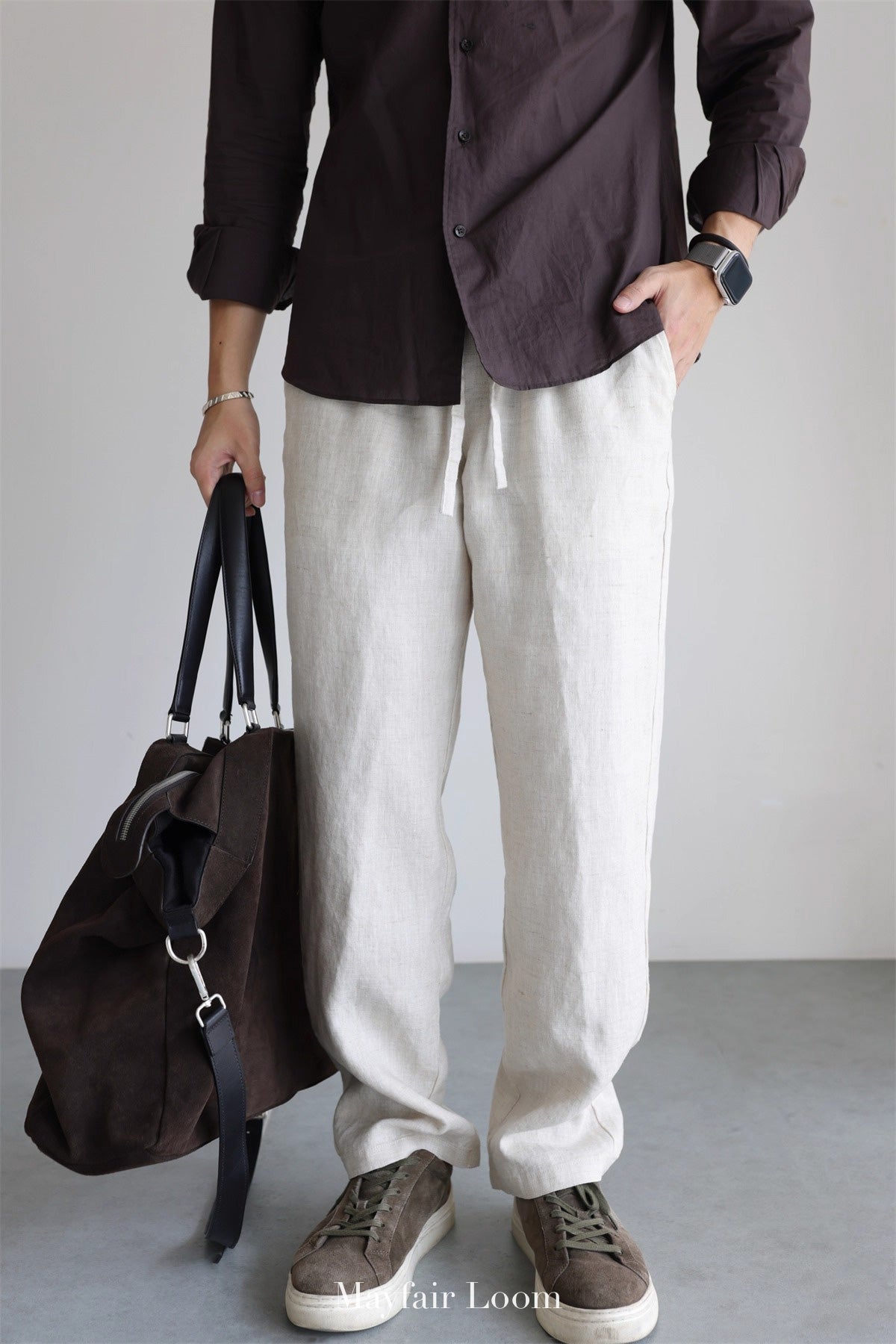 Pure Linen Drawstring Pants