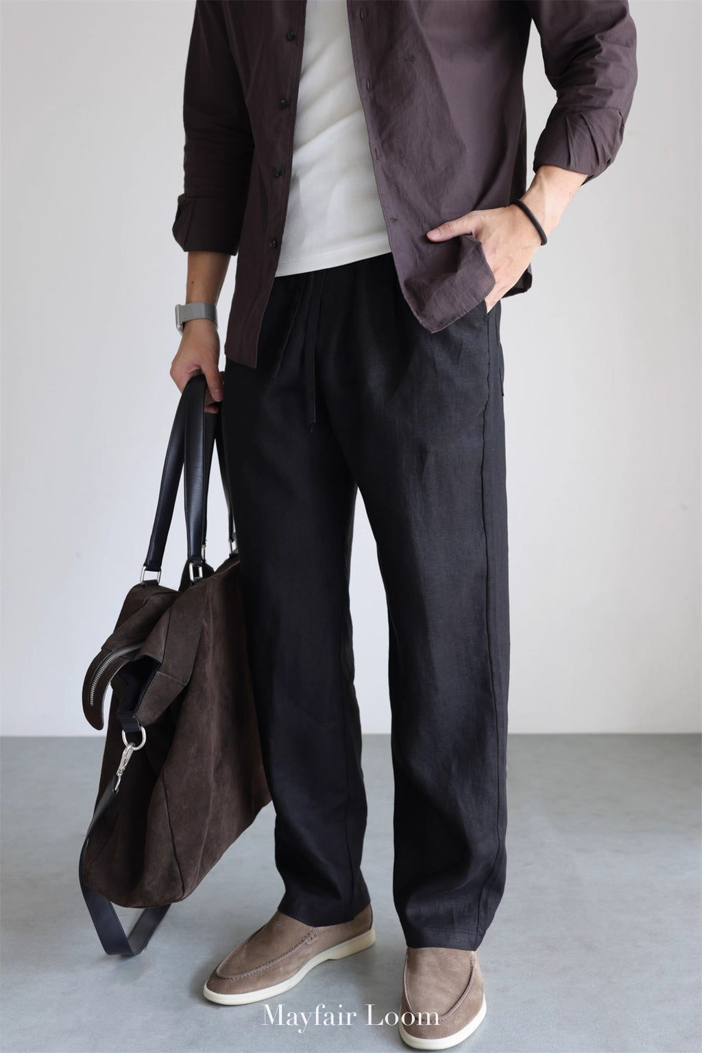 Pure Linen Drawstring Pants