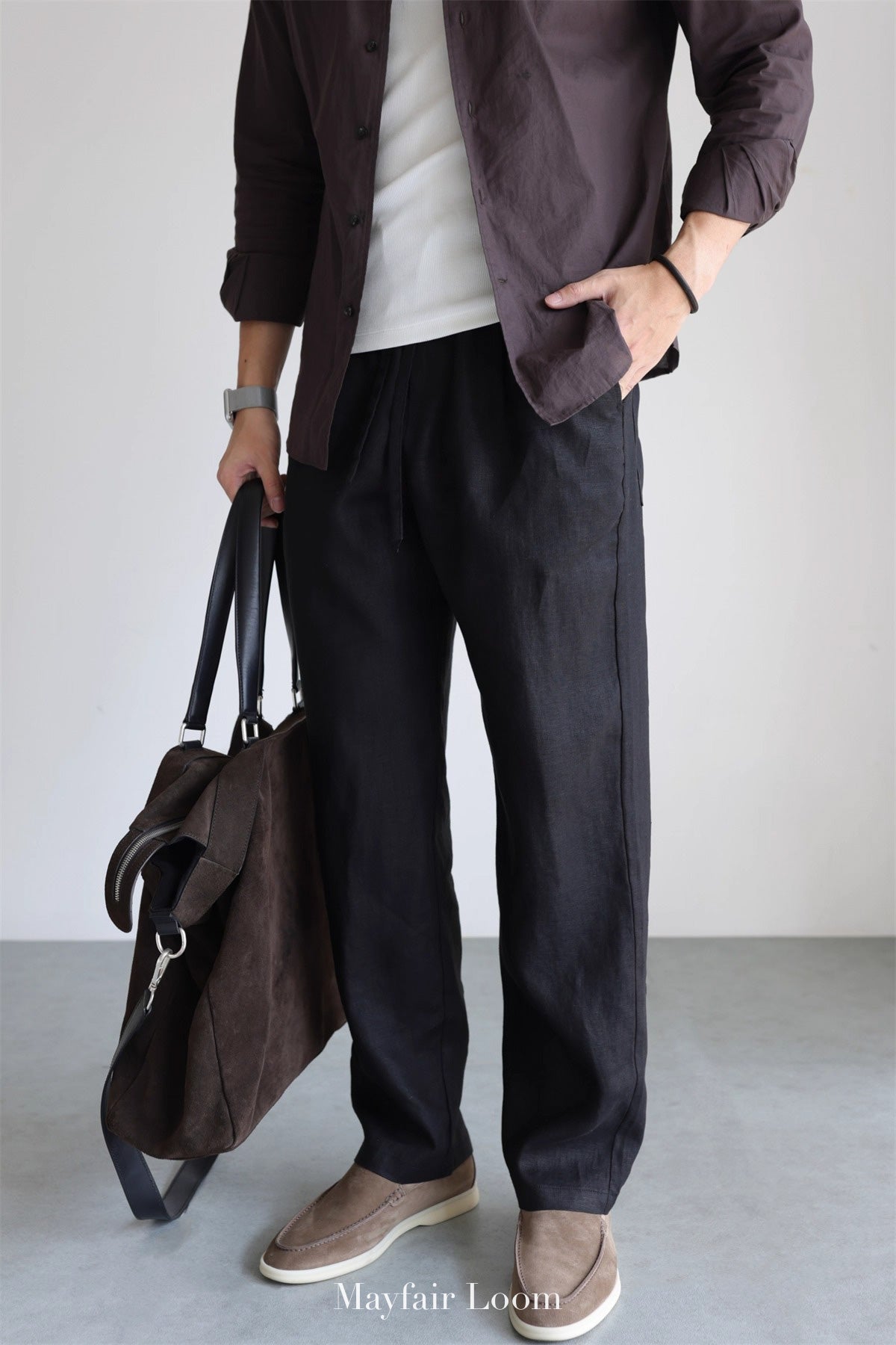 Pure Linen Drawstring Pants