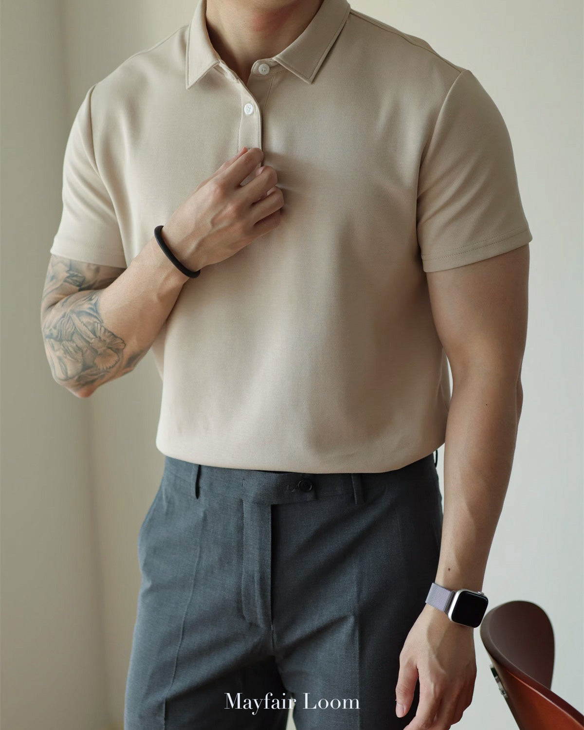 Double-Layer Cotton Polo Shirt