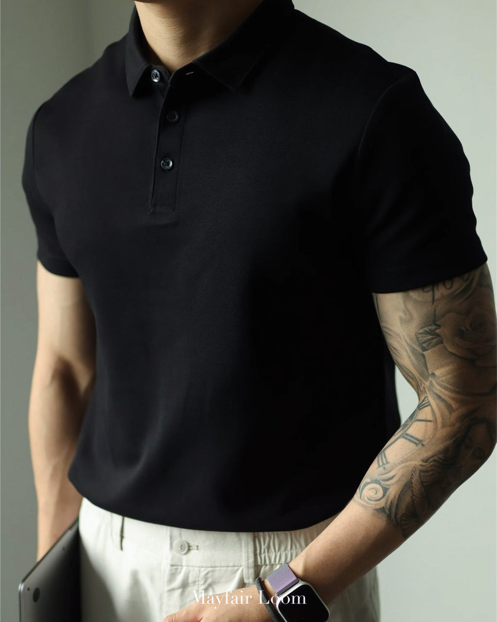 Double-Layer Cotton Polo Shirt