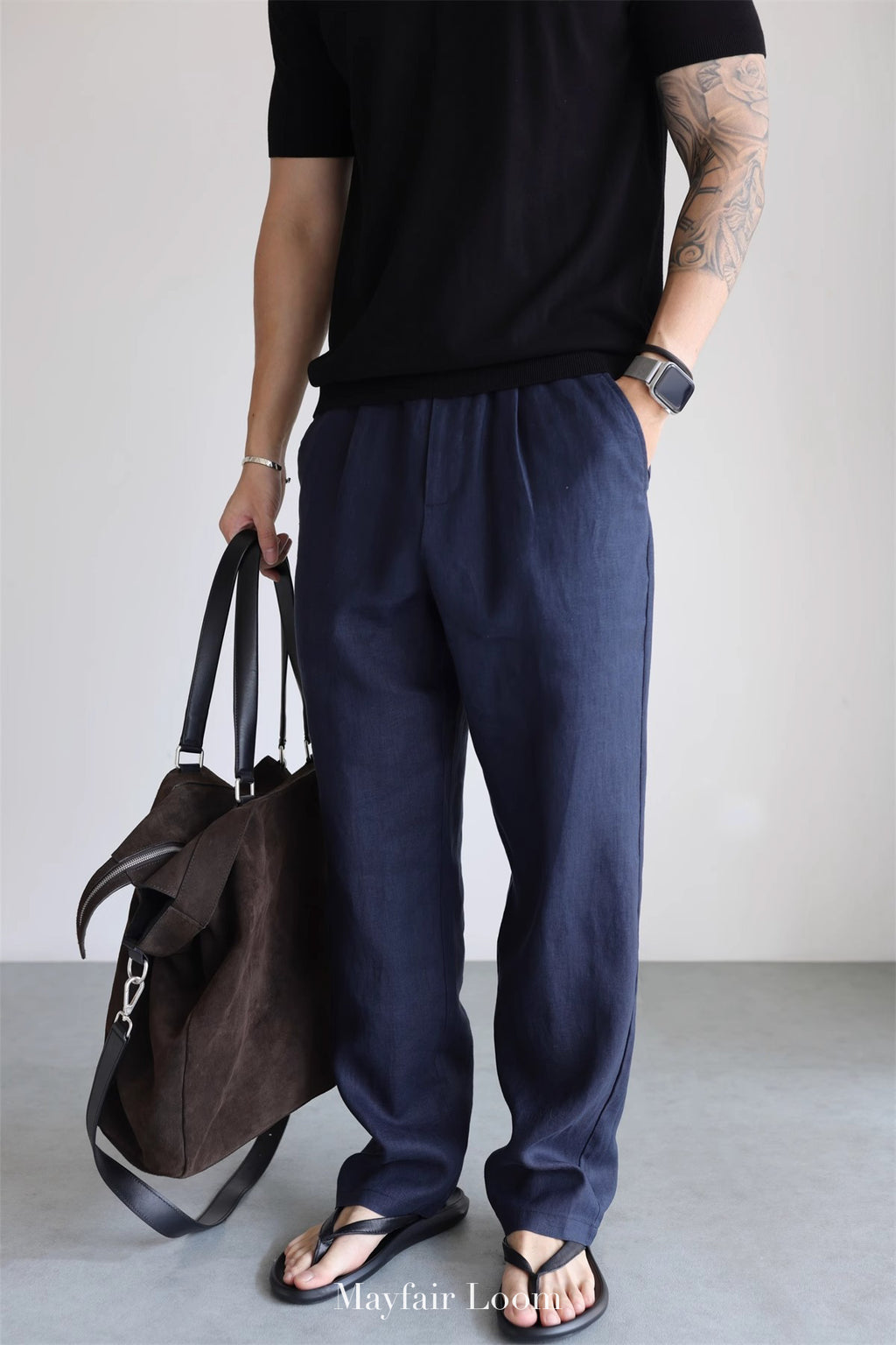 Pure Linen Drawstring Pants