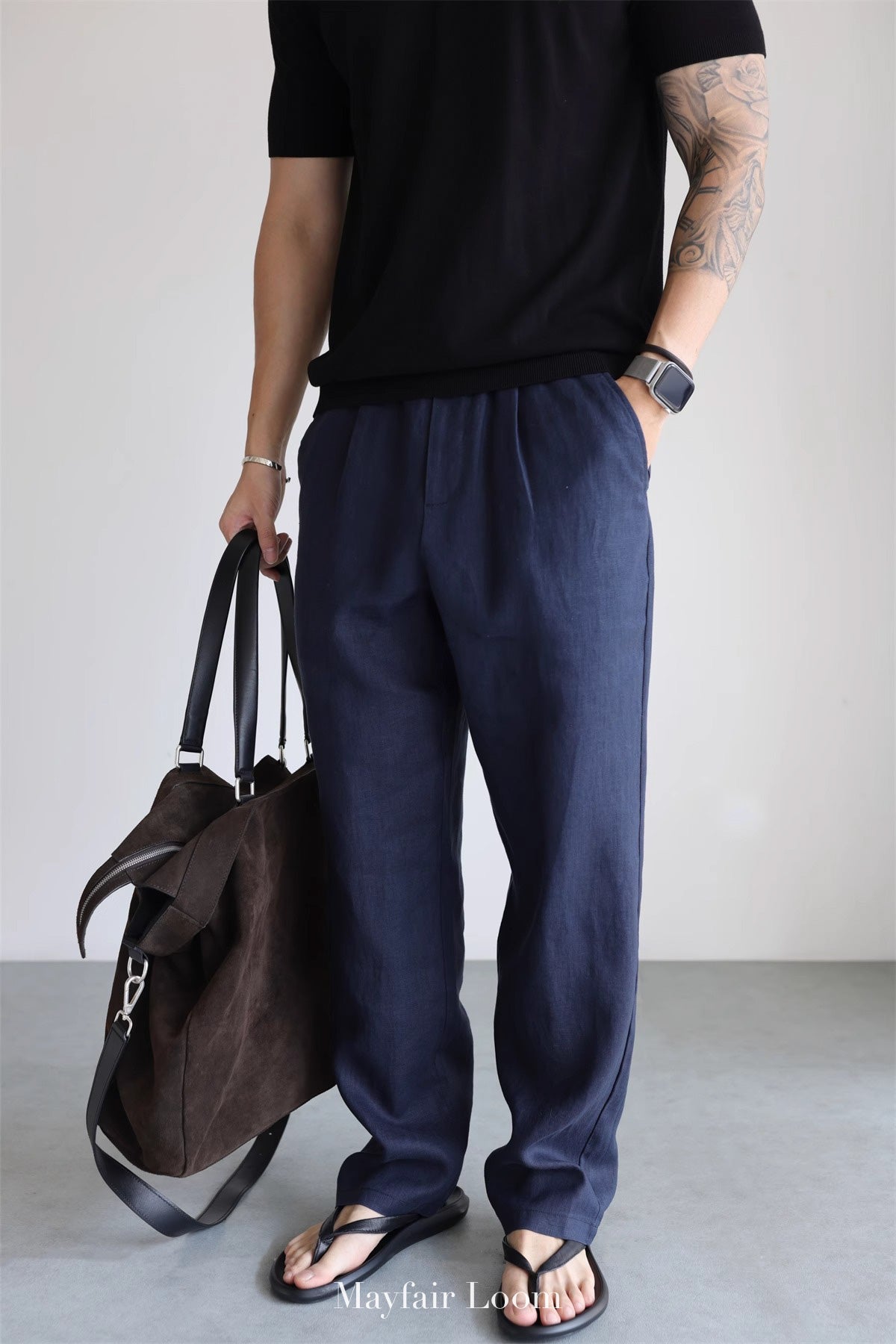 Pure Linen Drawstring Pants
