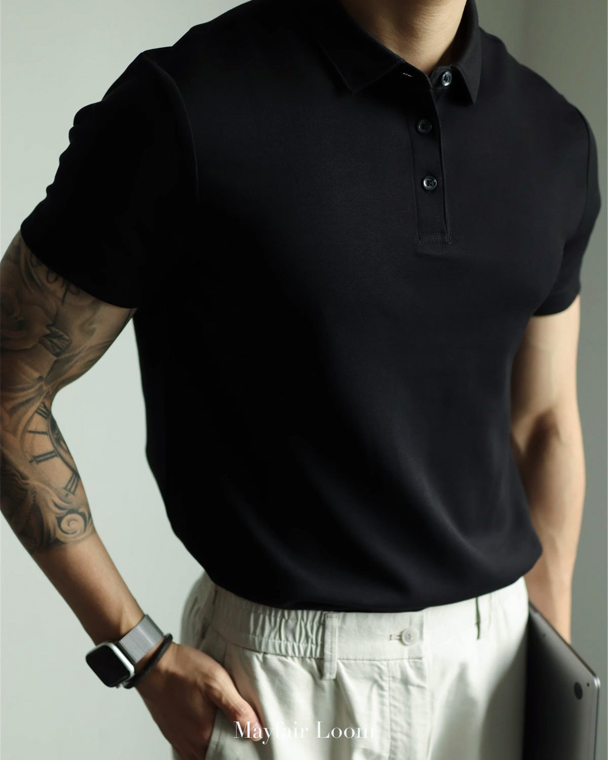 Double-Layer Cotton Polo Shirt