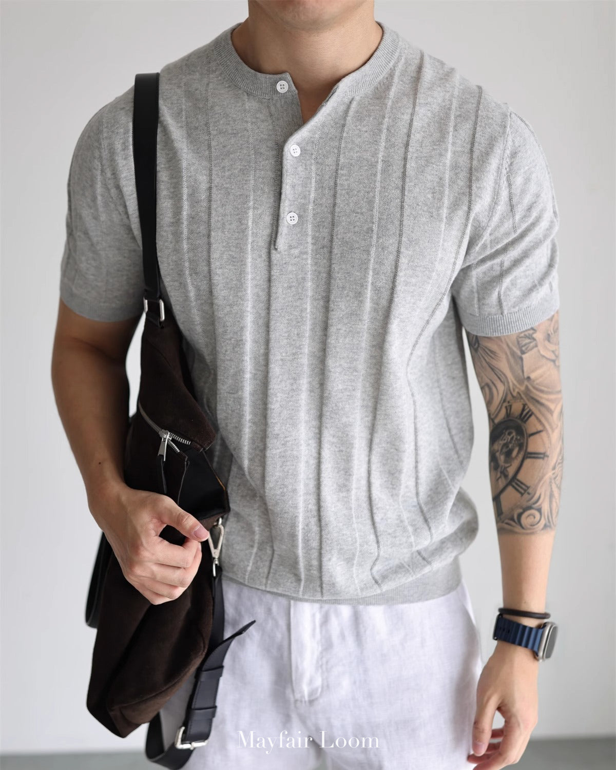 Cranleigh Knitted Henley Tee