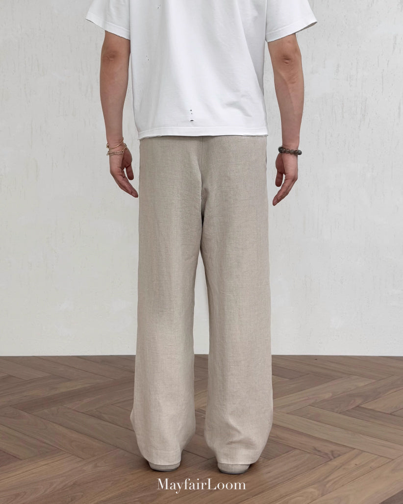 French Normandy Dew-retted 100% Linen Pants