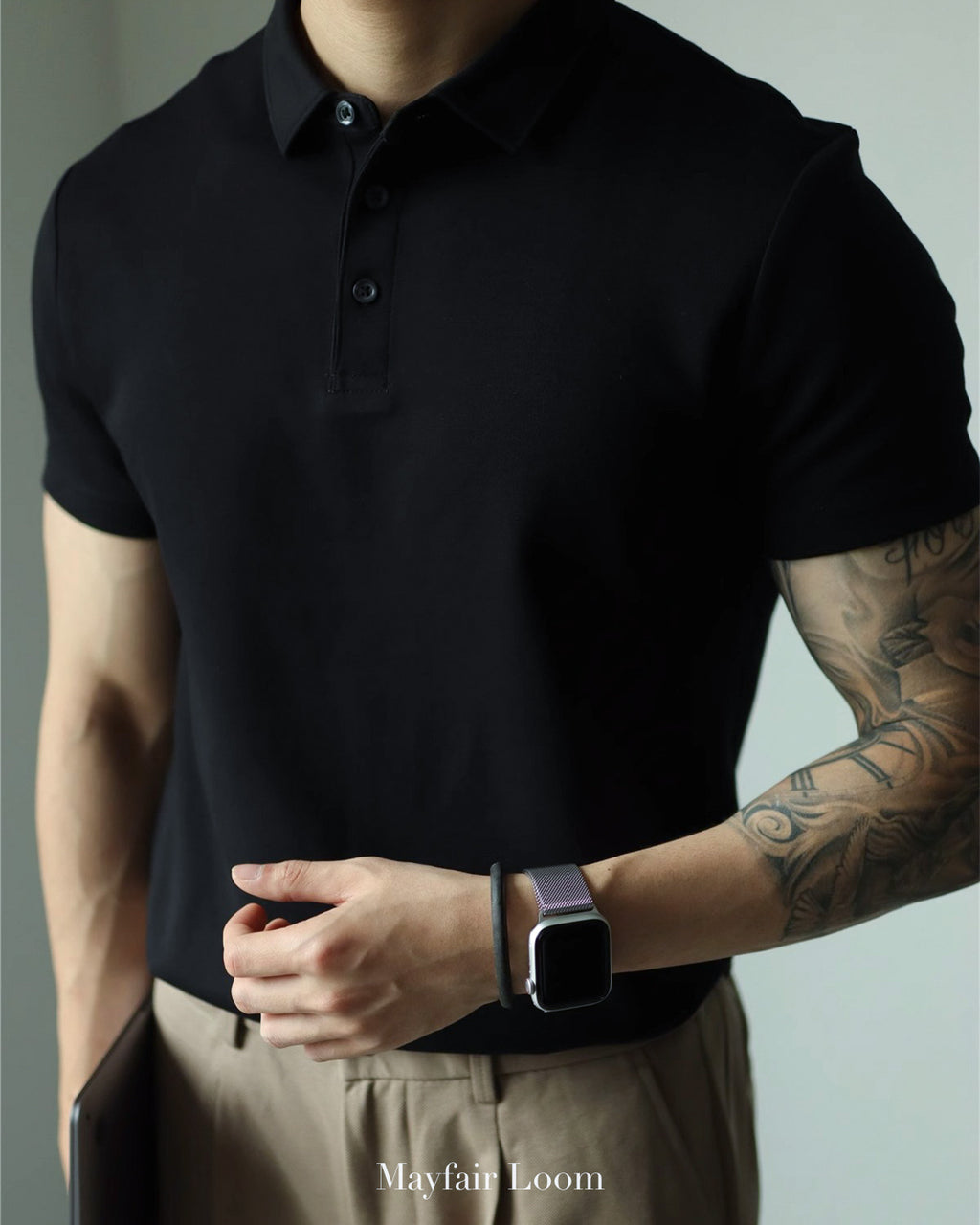 Double-Layer Cotton Polo Shirt