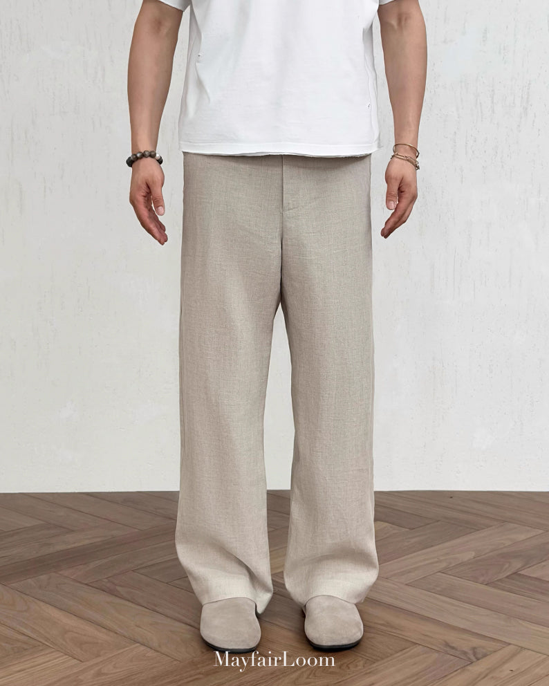 French Normandy Dew-retted 100% Linen Pants