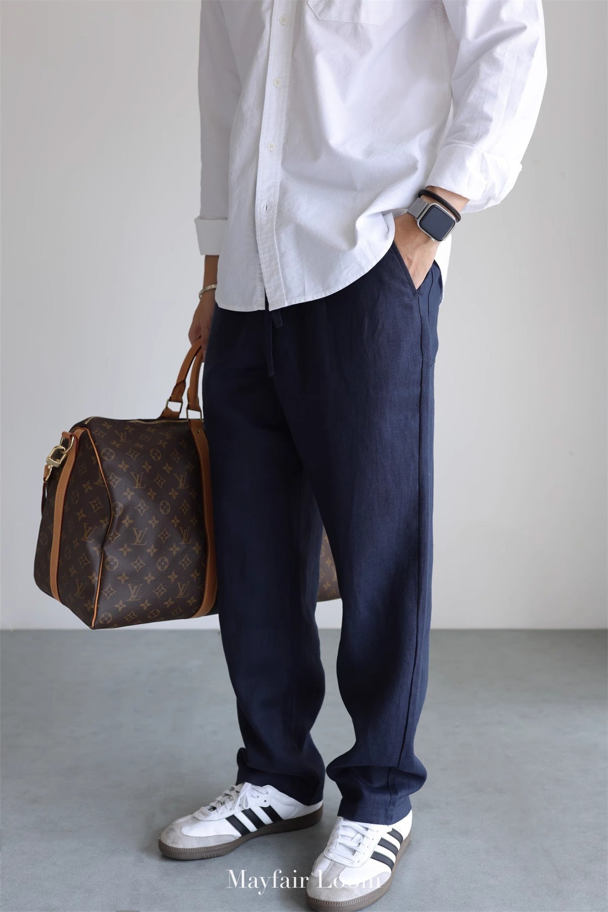 Pure Linen Drawstring Pants